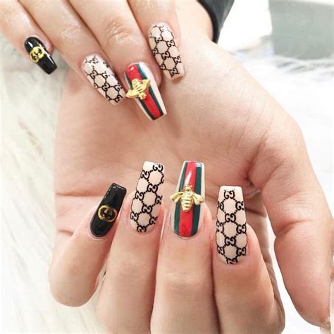 gucci nail stickers|gucci nail design.